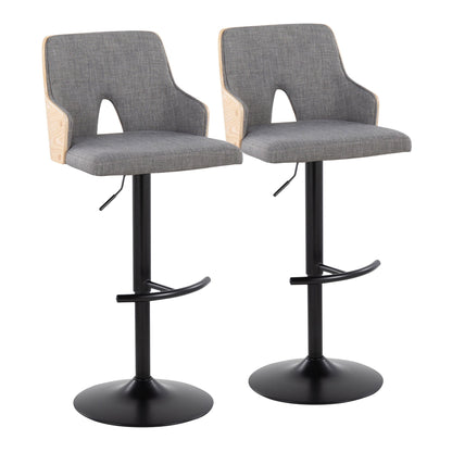 Stella Adjustable Barstool - Set of 2 Cream By LumiSource | Bar Stools | Modishstore - 9