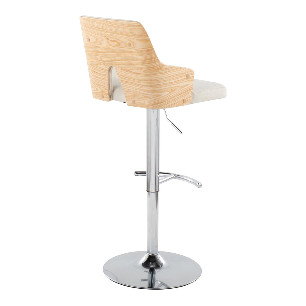 Stella Adjustable Barstool - Set of 2 Cream By LumiSource | Bar Stools | Modishstore - 6