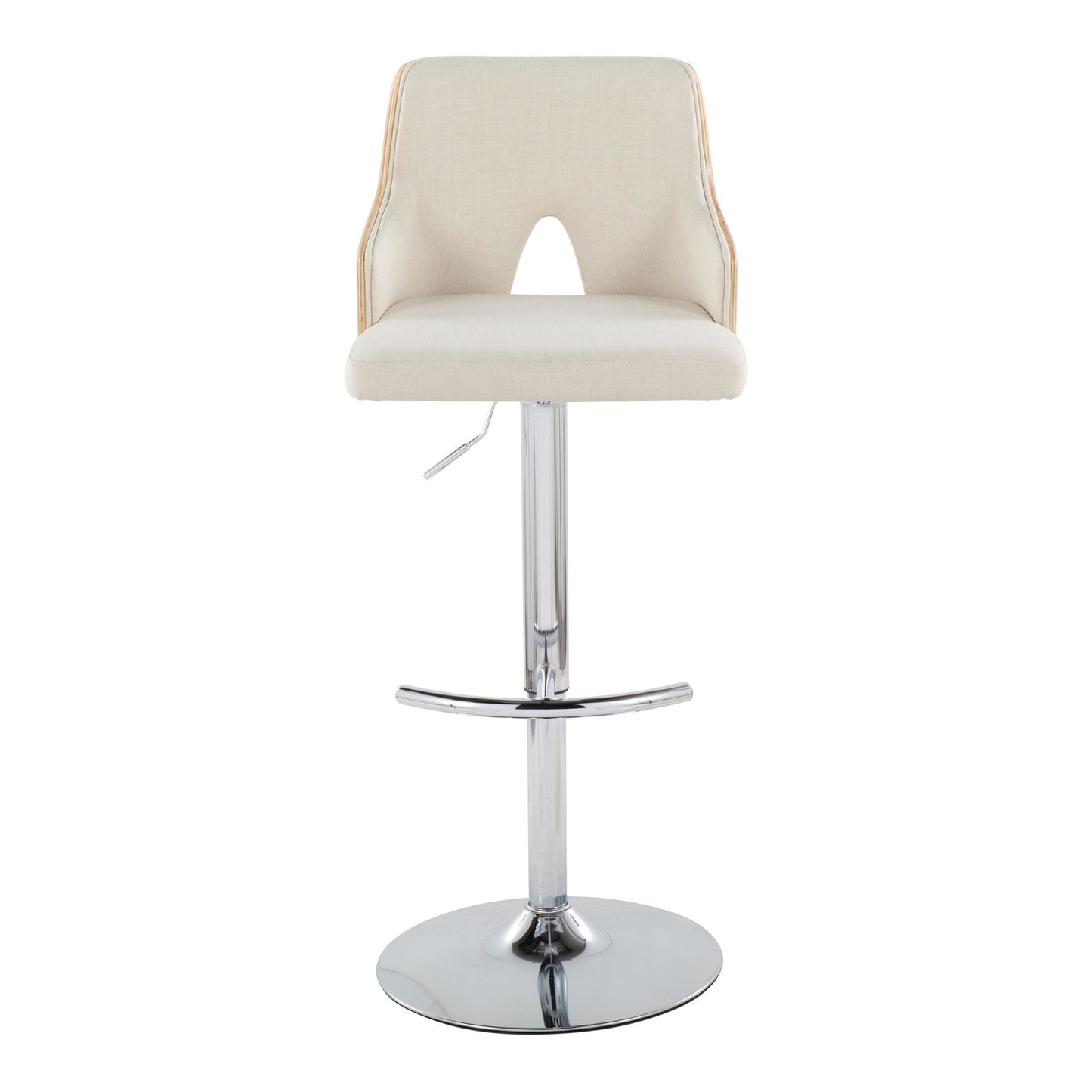 Stella Adjustable Barstool - Set of 2 Cream By LumiSource | Bar Stools | Modishstore - 8