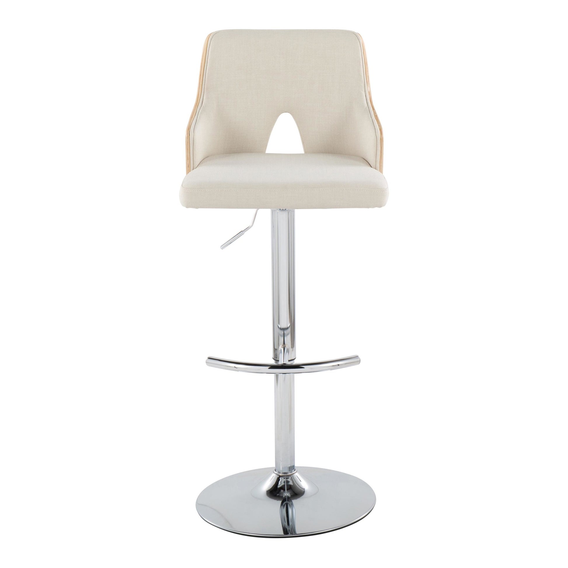 Stella Adjustable Barstool - Set of 2 Cream By LumiSource | Bar Stools | Modishstore - 8