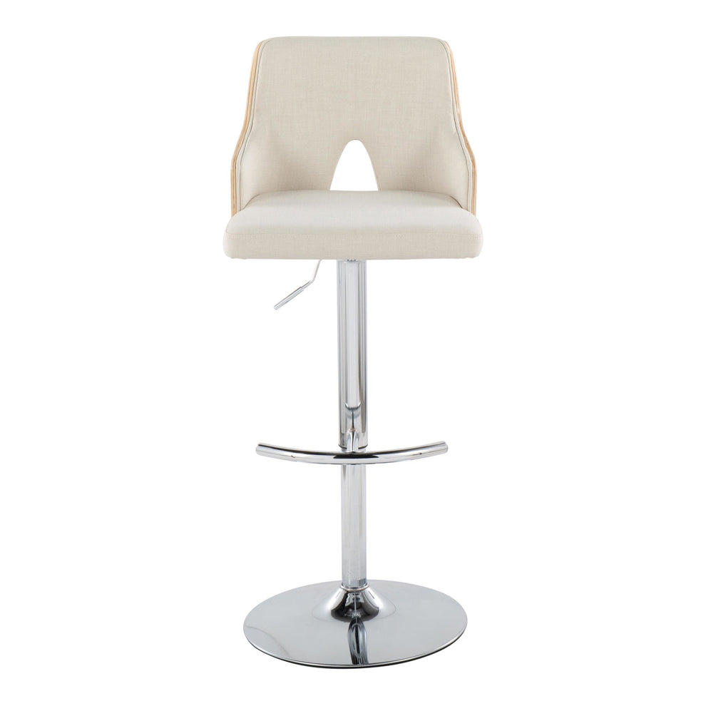 Stella Adjustable Barstool - Set of 2 Cream By LumiSource | Bar Stools | Modishstore - 8