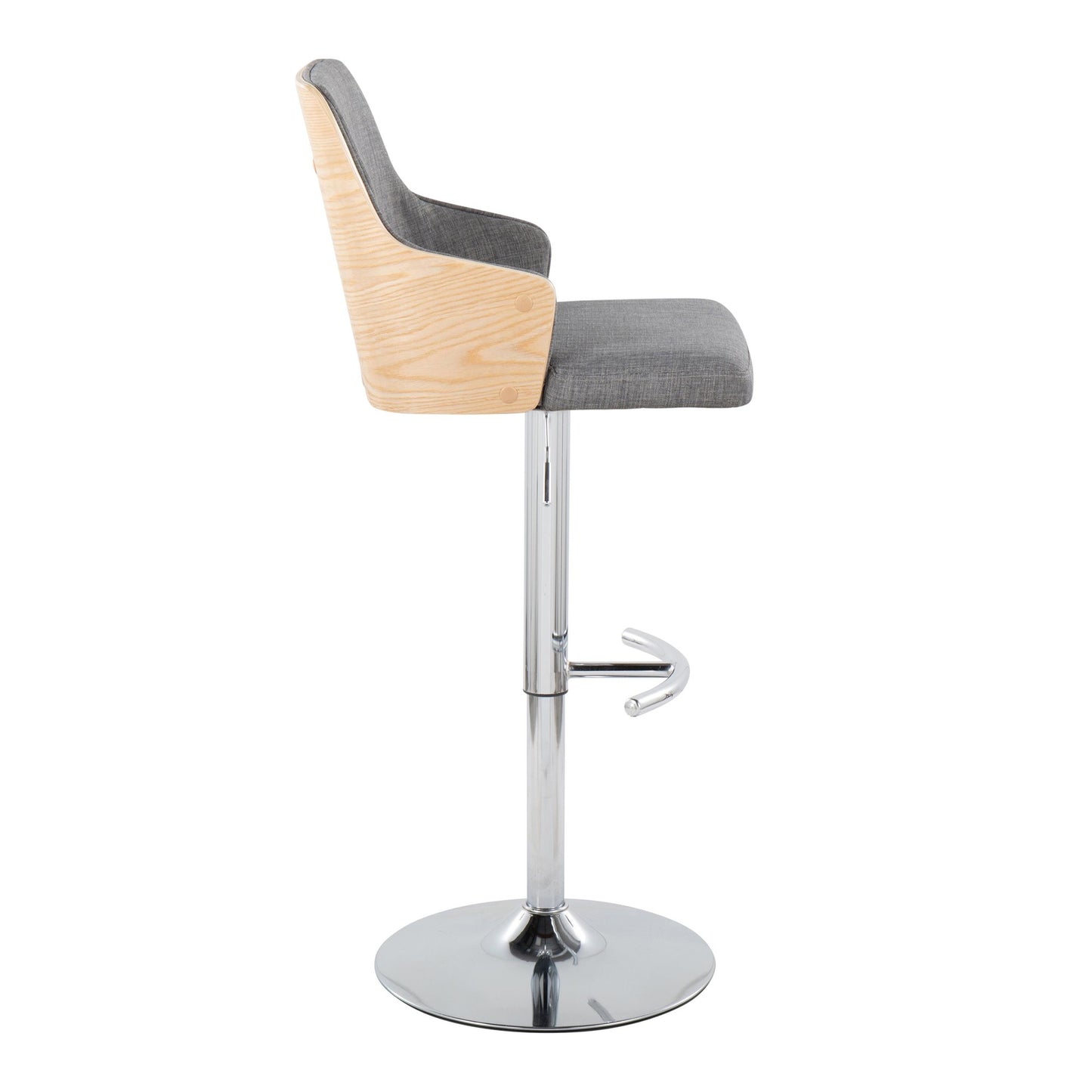 Stella Adjustable Barstool - Set of 2 Cream By LumiSource | Bar Stools | Modishstore - 11