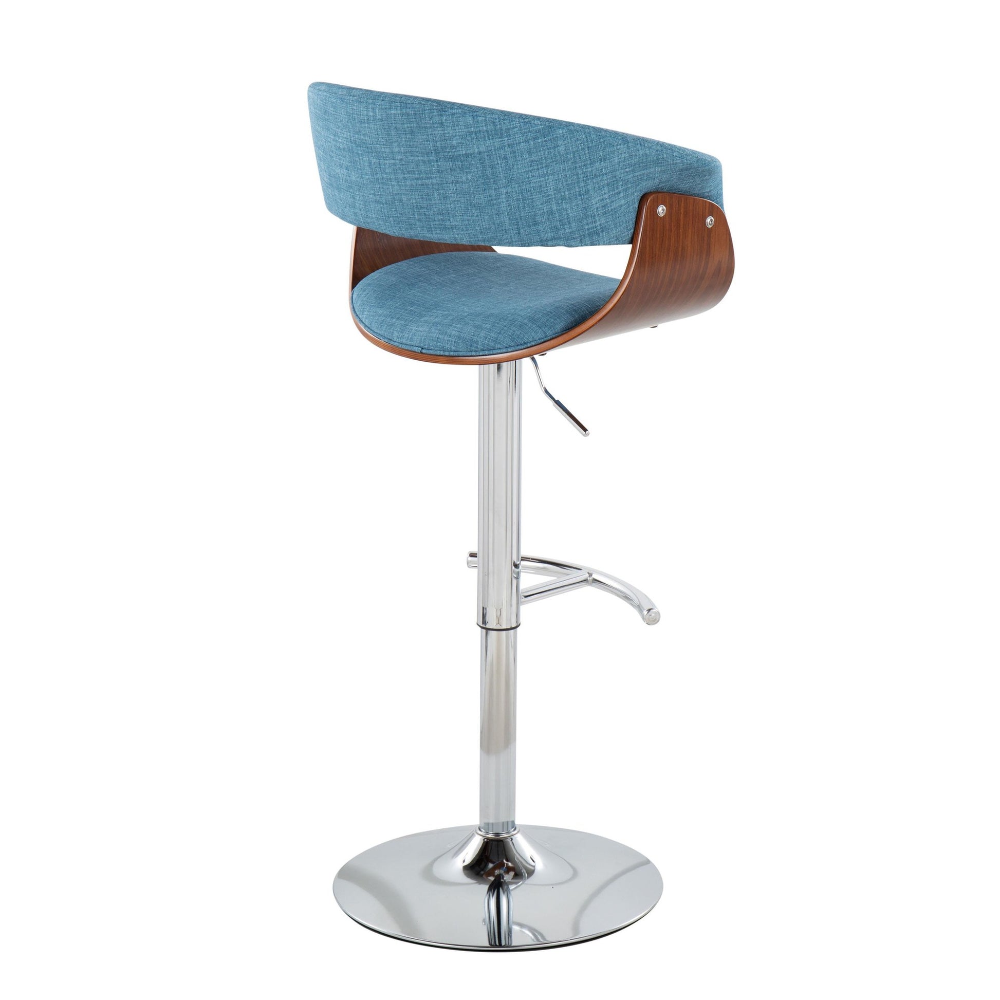 Vintage Mod Adjustable Height Barstool - Set of 2 Blue  By LumiSource | Bar Stools | Modishstore - 6