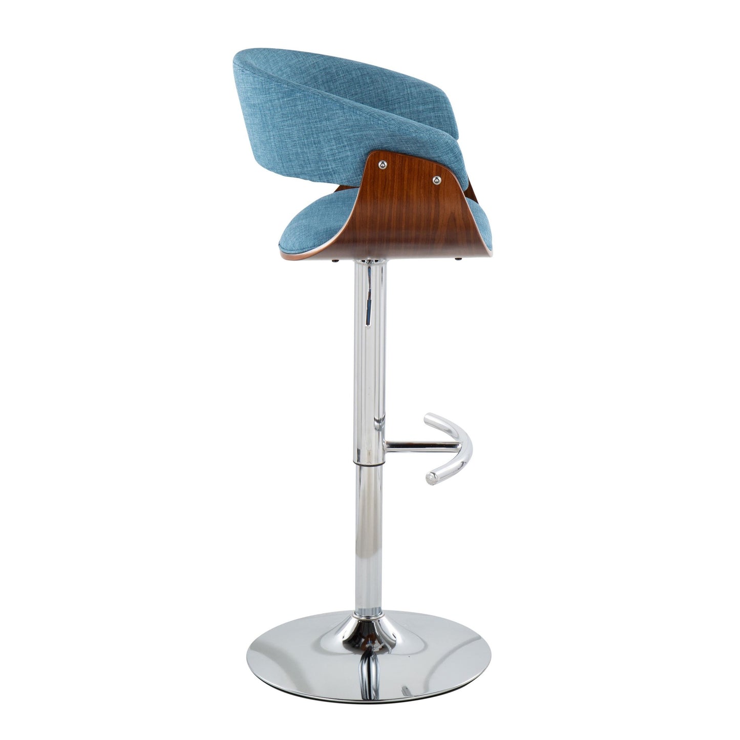 Vintage Mod Adjustable Height Barstool - Set of 2 Blue  By LumiSource | Bar Stools | Modishstore - 5