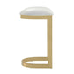 Manhattan Comfort Aura 28.54 in. White and Polished Brass Stainless Steel Bar Stool | Bar Stools | Modishstore-3