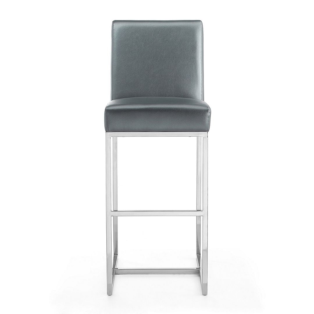 Manhattan Comfort Element 42.13 in. Pearl White and Polished Chrome Stainless Steel Bar Stool | Bar Stools | Modishstore-5