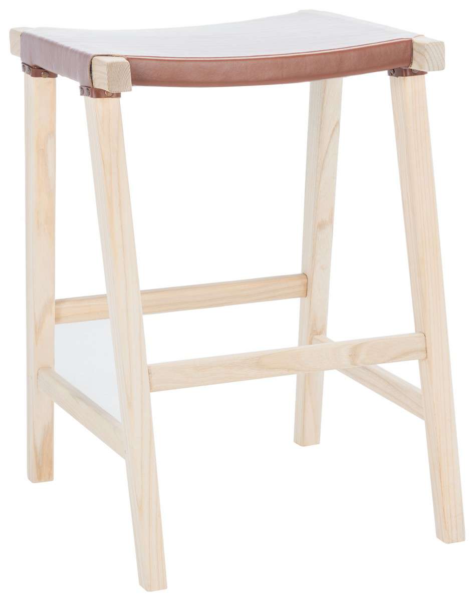 Safavieh Aariz Rectangle Counter Stool - Cognac | Counter Stools | Modishstore - 3