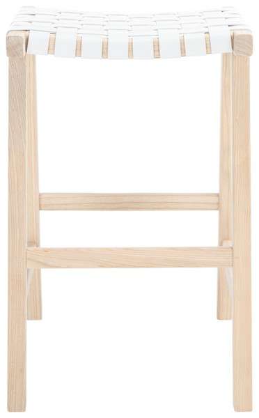 Safavieh Abreu Rectangle Barstool - White | Bar Stools | Modishstore - 2