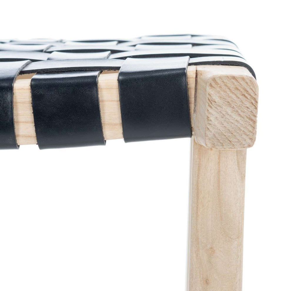 Safavieh Abreu Rectangle Barstool - Black | Bar Stools | Modishstore - 4