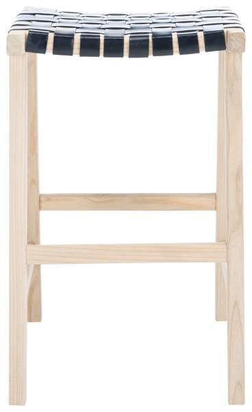 Safavieh Abreu Rectangle Barstool - Black | Bar Stools | Modishstore - 2