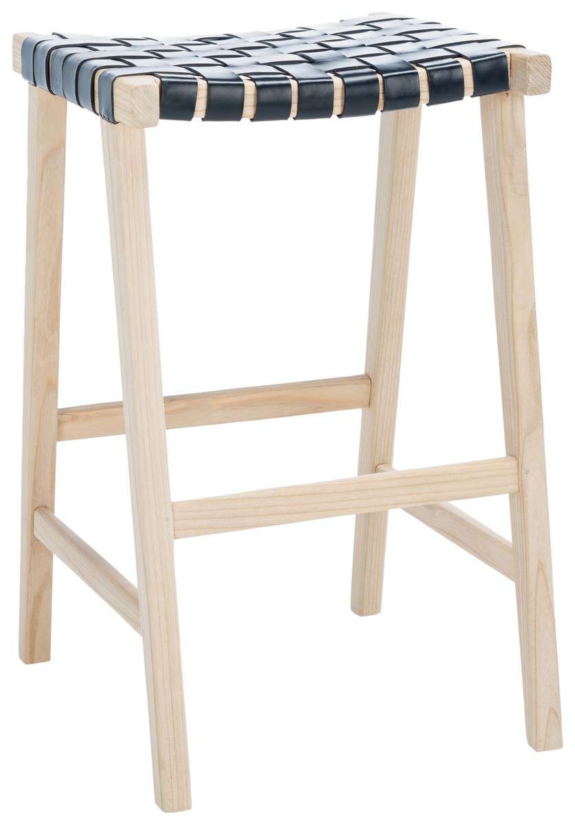 Safavieh Abreu Rectangle Barstool - Black | Bar Stools | Modishstore - 3