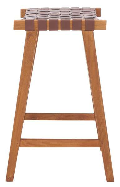 Safavieh Abreu Rectangle Barstool - Cognac | Bar Stools | Modishstore - 3