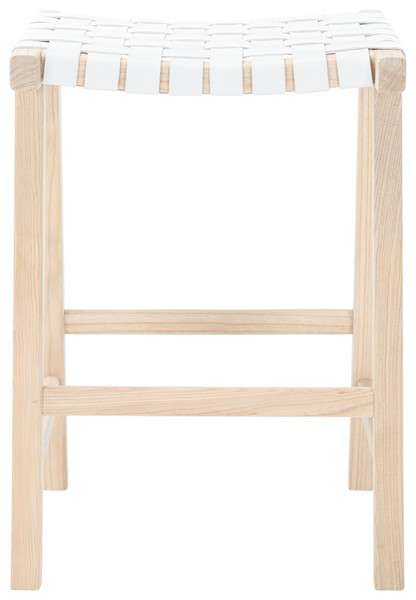 Safavieh Abreu Rectangle Counter Stool - White | Counter Stools | Modishstore - 2