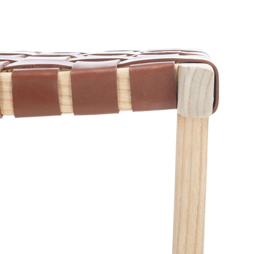 Safavieh Abreu Rectangle Counter Stool - Cognac | Counter Stools | Modishstore - 4