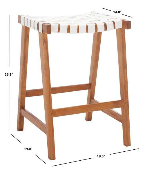 Safavieh Abreu Rectangle Counter Stool - White | Counter Stools | Modishstore - 4