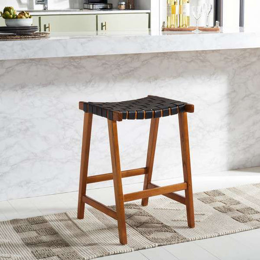 Safavieh Abreu Rectangle Counter Stool - Black | Counter Stools | Modishstore