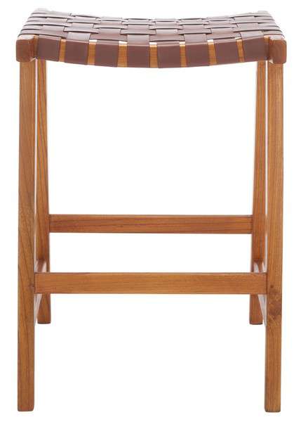 Safavieh Abreu Rectangle Counter Stool - Cognac | Counter Stools | Modishstore - 2
