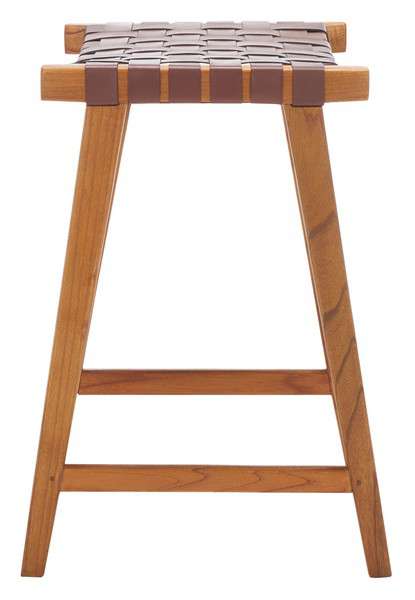 Safavieh Abreu Rectangle Counter Stool - Cognac | Counter Stools | Modishstore - 3