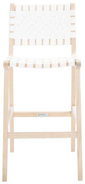 Safavieh Adah Leather Bar Stool - White | Bar Stools | Modishstore - 2