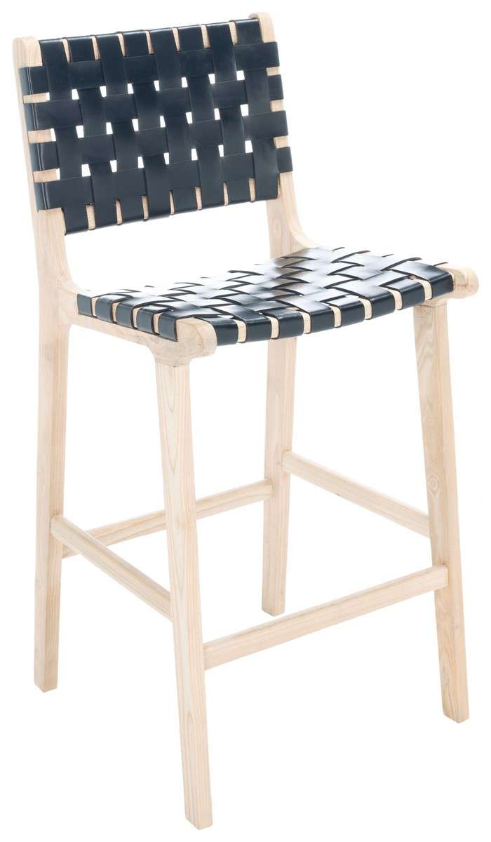Safavieh Adah Leather Counter Stool - Black | Counter Stools | Modishstore - 3