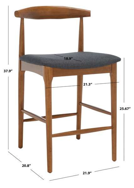 Safavieh Lionel Retro Counter Stool - Walnut | Counter Stools | Modishstore - 4