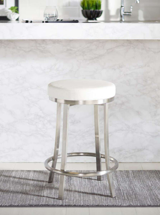 Safavieh Obito Swivel Counter Stool - White | Counter Stools | Modishstore
