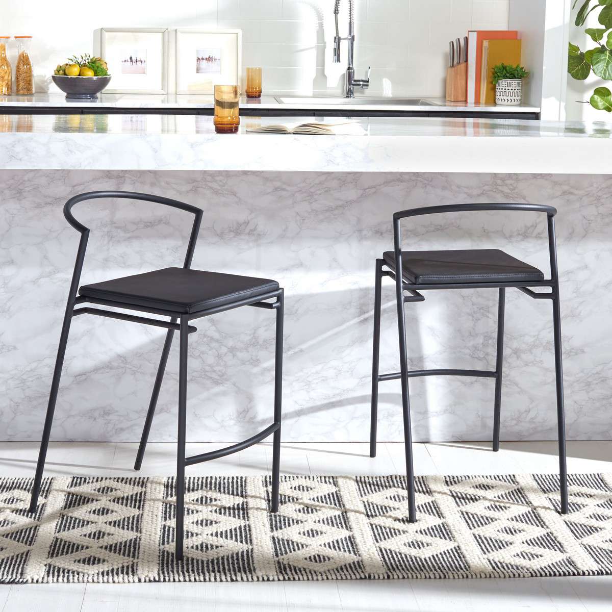 Safavieh Knightley Counter Stool Set Of 2 - Black | Counter Stools | Modishstore - 4