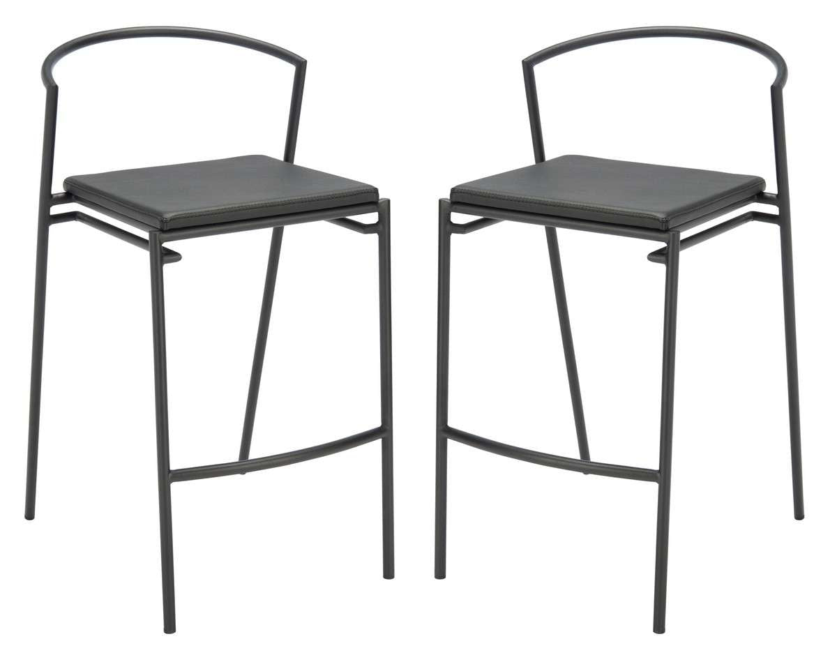 Safavieh Knightley Counter Stool Set Of 2 - Black | Counter Stools | Modishstore - 2