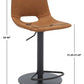 Safavieh Freya Gas Lift Bar Stool - Cognac | Bar Stools | Modishstore - 4
