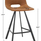 Safavieh Raylee Counter Stool - Cognac | Counter Stools | Modishstore - 4