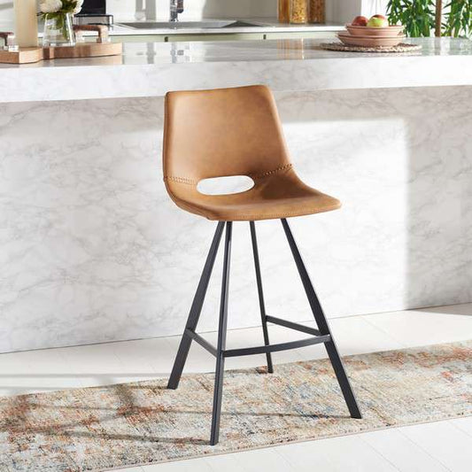 Safavieh Raylee Counter Stool - Cognac | Counter Stools | Modishstore