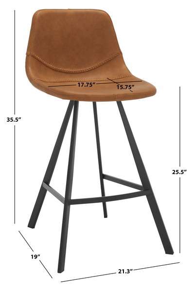 Safavieh Ryanne Counter Stool - Cognac | Counter Stools | Modishstore - 4