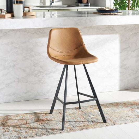 Safavieh Ryanne Counter Stool - Cognac | Counter Stools | Modishstore