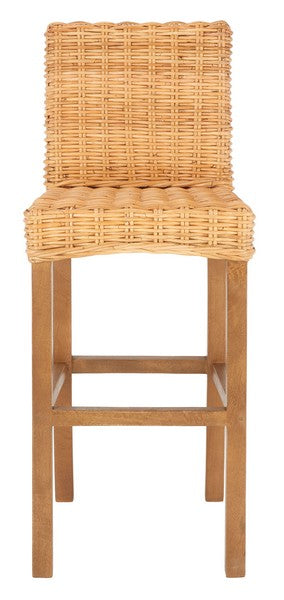 Safavieh Tobie Rattan Bar Stool | Bar Stools | Modishstore - 1