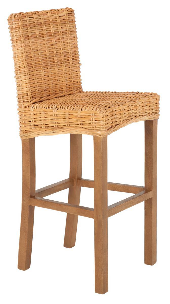 Safavieh Tobie Rattan Bar Stool | Bar Stools | Modishstore - 3