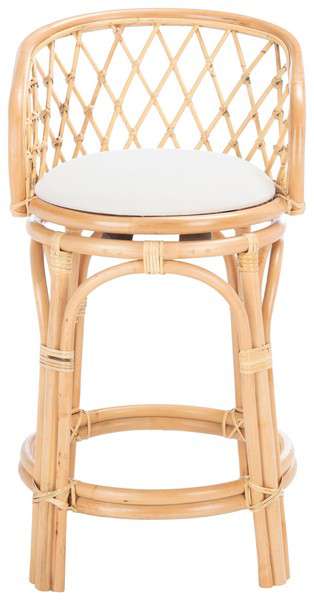 Safavieh Yuta Rattan Counter Stool W/ Cushion - Natural | Counter Stools | Modishstore