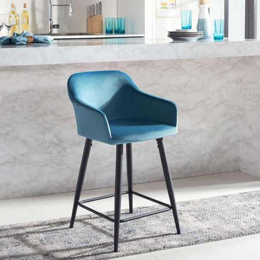 Safavieh Cataleya Counter Stool - Denim Blue | Counter Stools | Modishstore