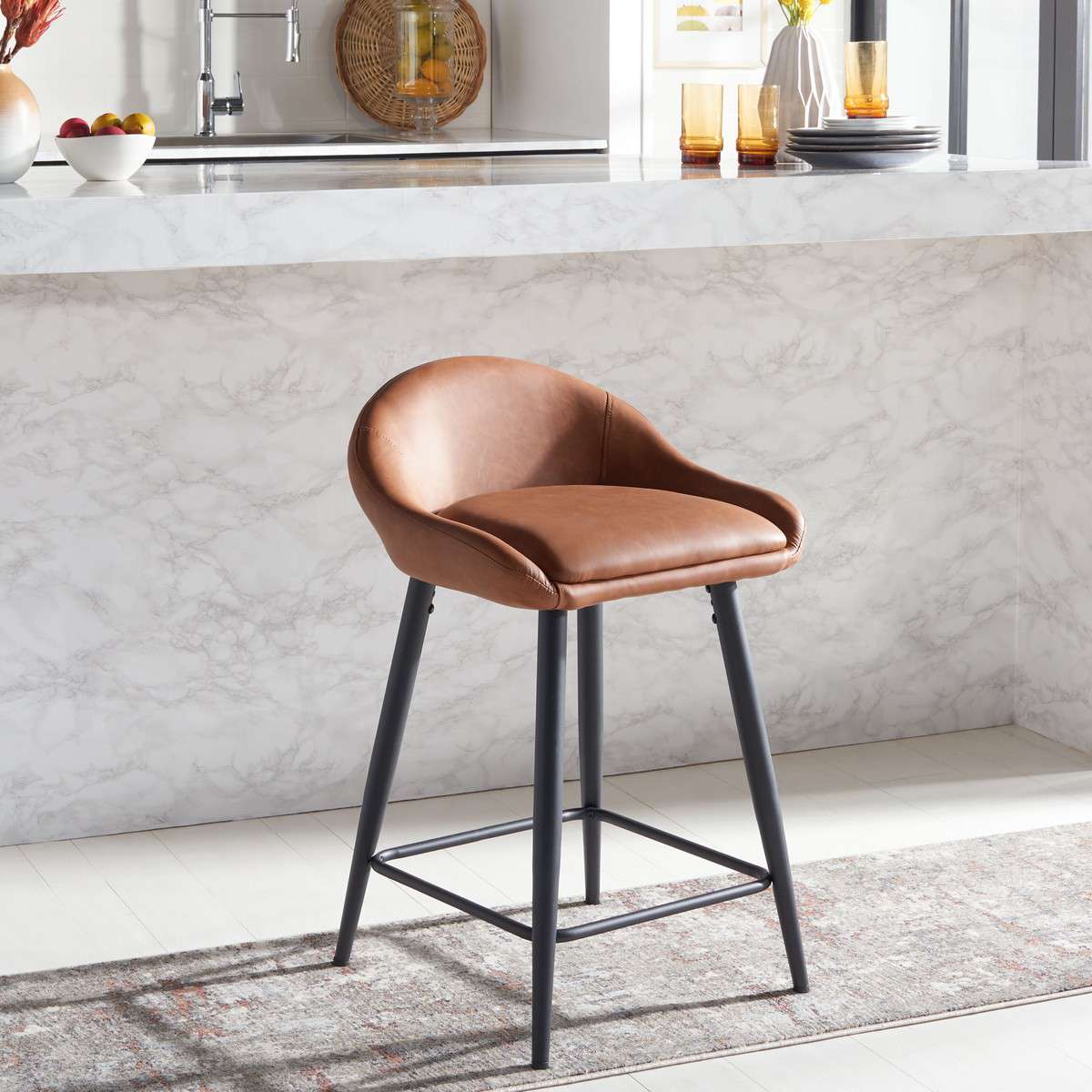 Safavieh Anson Counter Stool - Cigar | Counter Stools | Modishstore