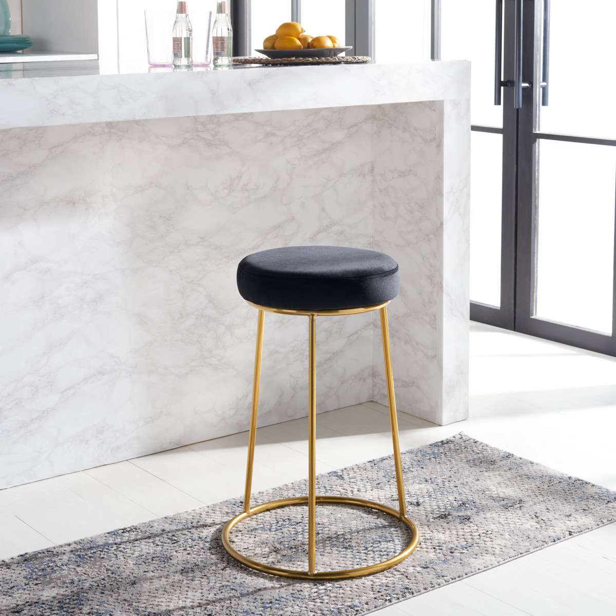 Safavieh Kellie Round Counter Stool - Black | Counter Stools | Modishstore