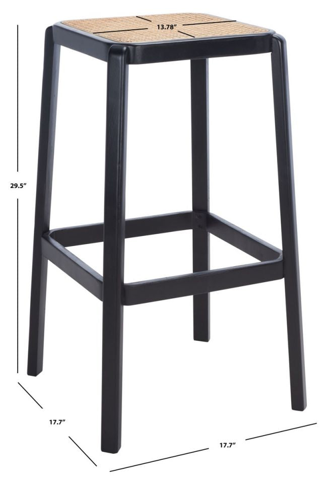 Safavieh Silus Backless Cane Bar Stool | Bar Stools | Modishstore - 3