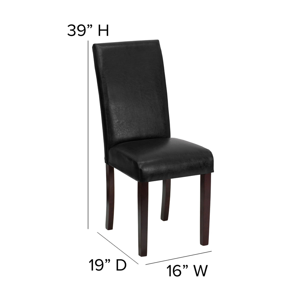 Flash Furniture Black Leather Upholstered Parsons Chair | Dining Chairs | Modishstore - 7