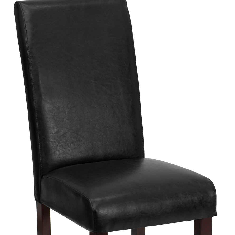 Flash Furniture Black Leather Upholstered Parsons Chair | Dining Chairs | Modishstore - 6