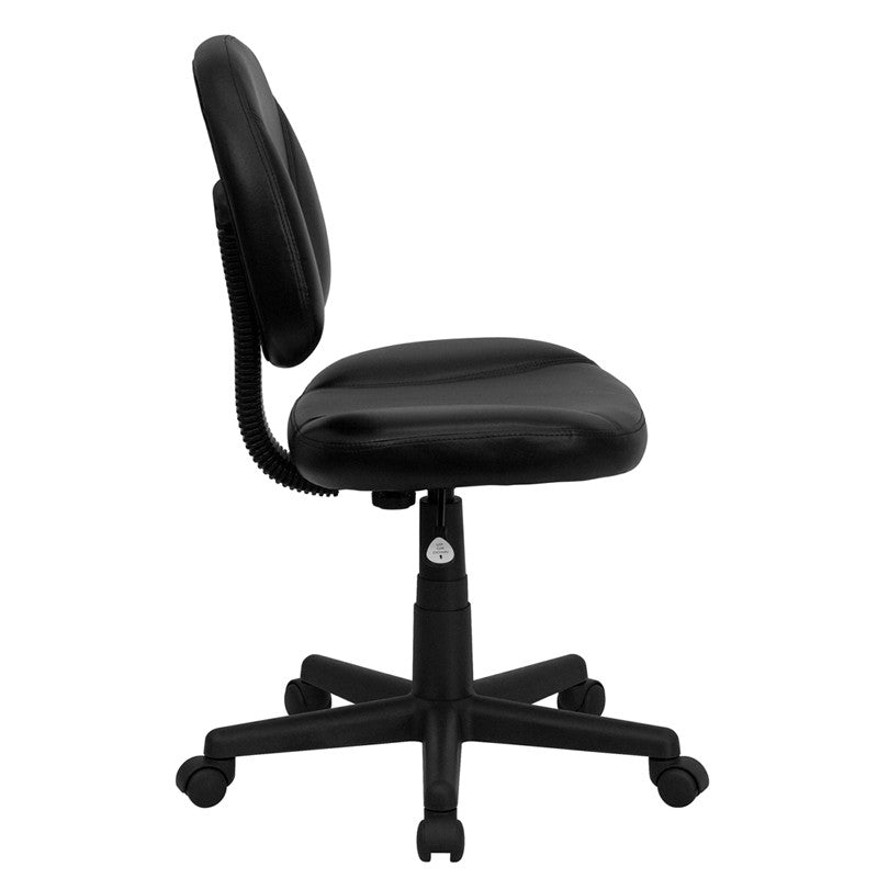 Flash Furniture Mid-Back Black Leather Ergonomic Swivel Task Chair | Office Chairs | Modishstore - 4
