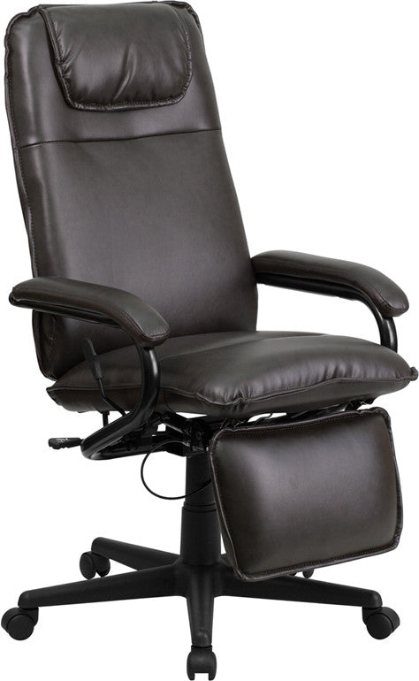Flash Furniture High Back Brown Leather Executive Reclining Swivel Office Chair | Office Chairs | Modishstore