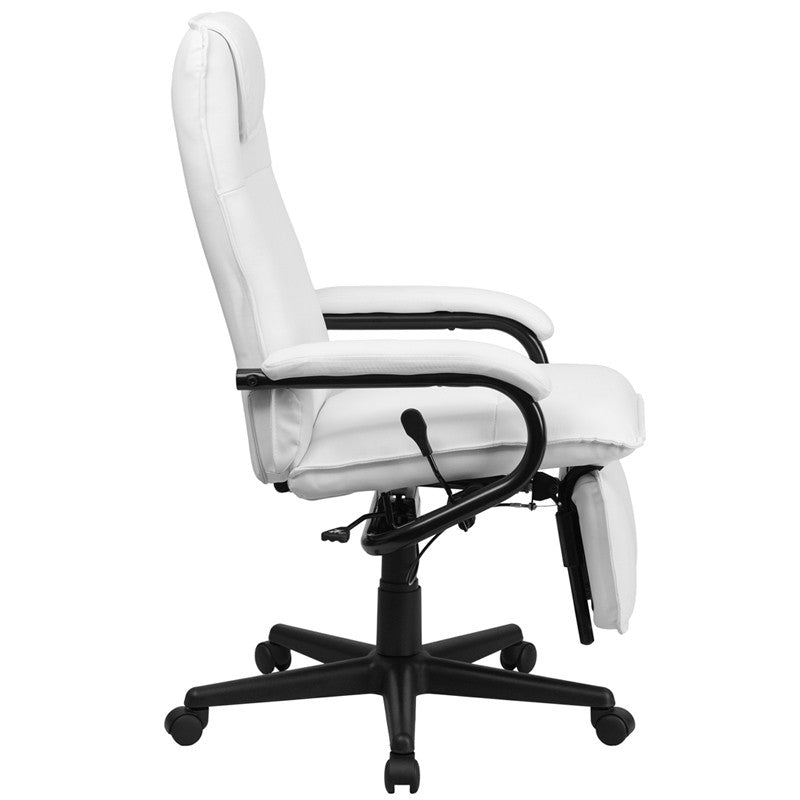 Flash Furniture High Back White Leather Executive Reclining Swivel Office Chair | Office Chairs | Modishstore - 6