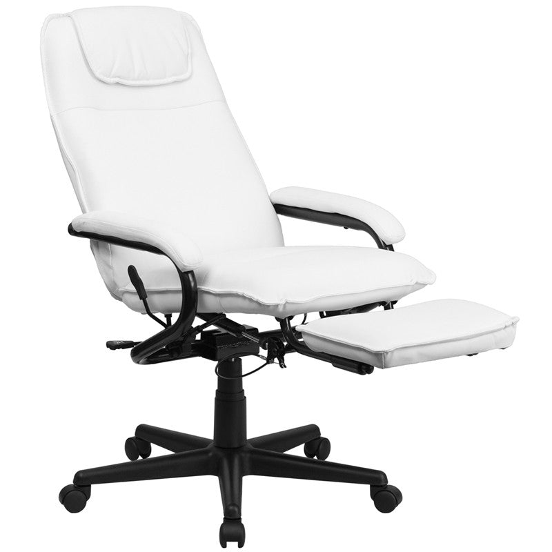 Flash Furniture High Back White Leather Executive Reclining Swivel Office Chair | Office Chairs | Modishstore - 2