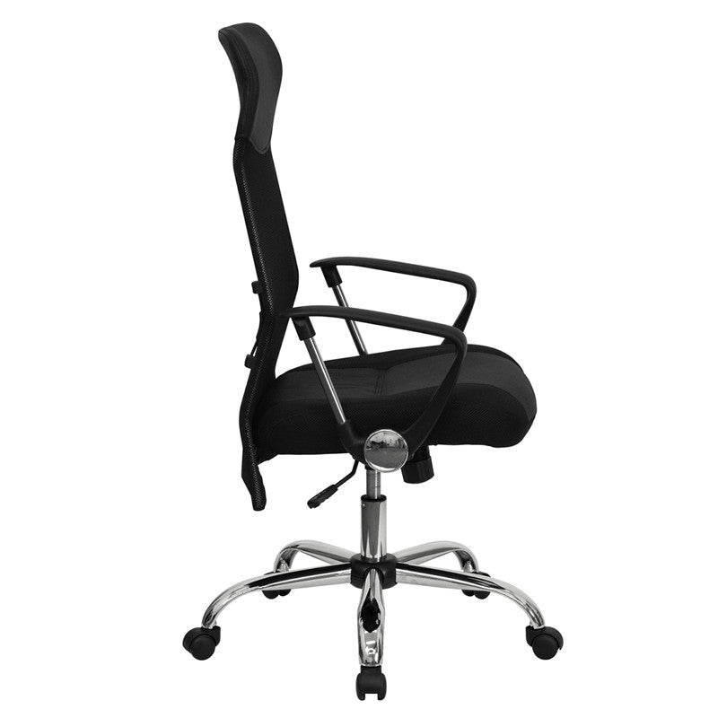 Flash Furniture High Back Black Leather And Mesh Swivel Task Chair | Office Chairs | Modishstore-2