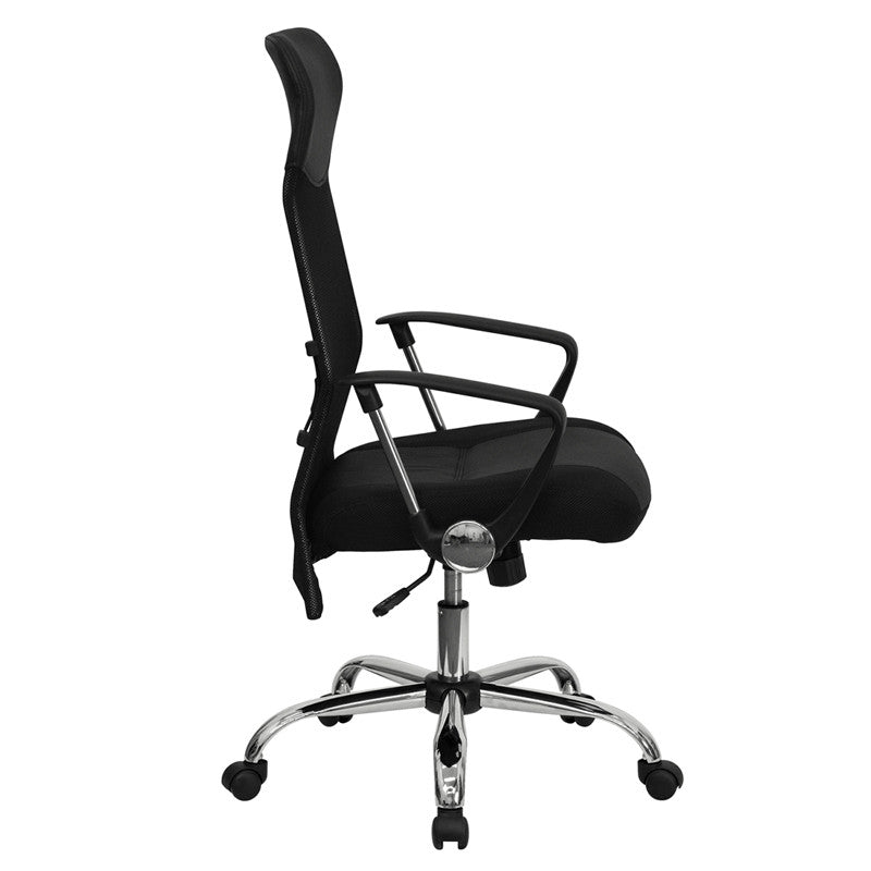 Flash Furniture High Back Black Leather And Mesh Swivel Task Chair | Office Chairs | Modishstore - 2