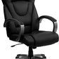 Flash Furniture BT-9069-BK-GG High Back Black Leather Executive Swivel Office Chair | Office Chairs | Modishstore