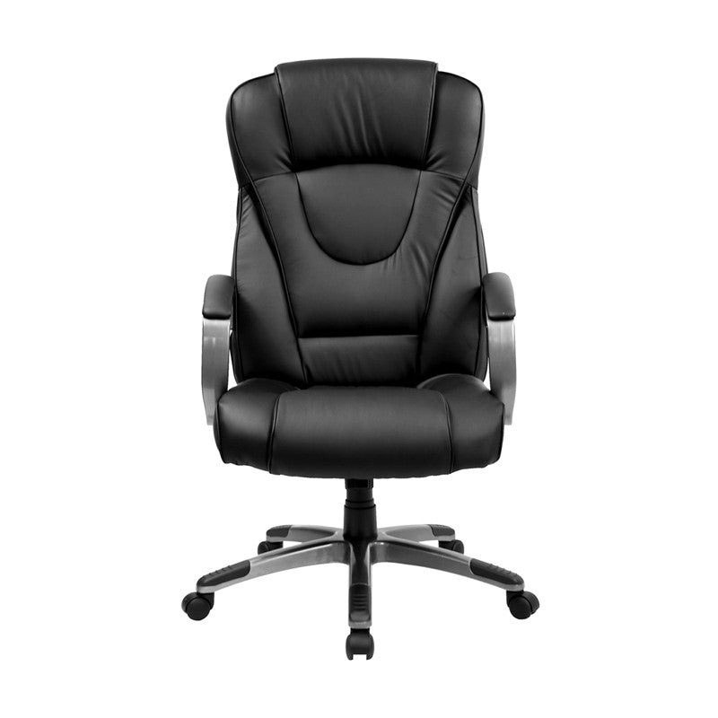 Flash Furniture BT-9069-BK-GG High Back Black Leather Executive Swivel Office Chair | Office Chairs | Modishstore - 2